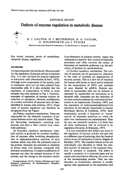 Defects of Enzyme Regulation in Metabolic Disease