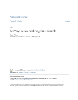 Six Ways Ecumenical Progress Is Possible