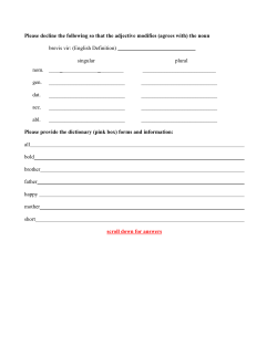 Please decline the following so that the adjective modifies (agrees