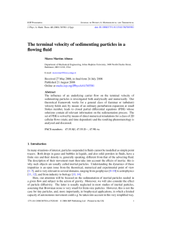 The terminal velocity of sedimenting particles in a flowing fluid