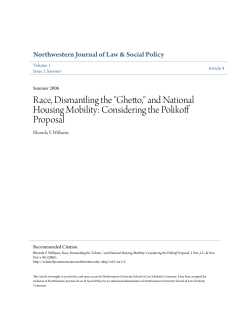 Race, Dismantling the "Ghetto," - Northwestern University School of