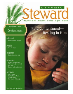 Contentment - Adventist Stewardship