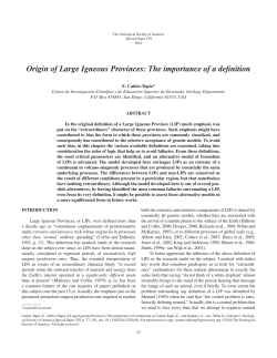 Origin of Large Igneous Provinces: The importance of a definition
