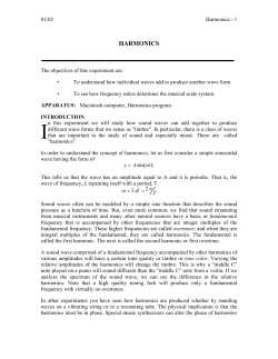 Harmonics - Rutgers Physics