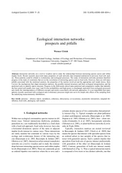 Ecological interaction networks: prospects and pitfalls