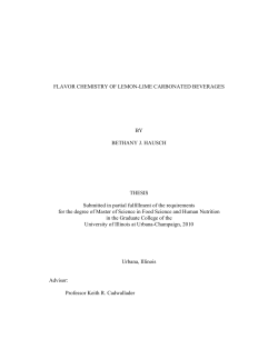 FLAVOR CHEMISTRY OF LEMON
