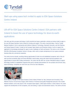 Start-ups using space tech invited to apply to ESA Space Solutions