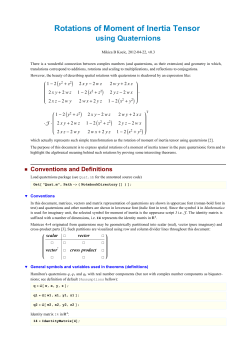 Rotations of Moment of Inertia Tensor using Quaternions