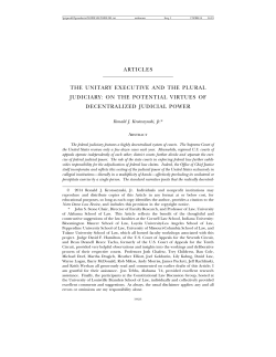 ARTICLES THE UNITARY EXECUTIVE AND THE PLURAL