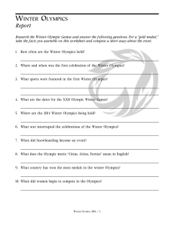 downloadable Olympics Activity File
