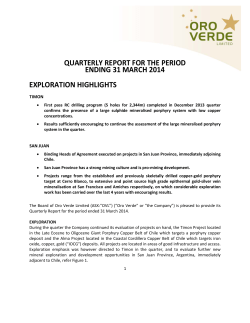 quarterly report for the period ending 31 march 2014 exploration