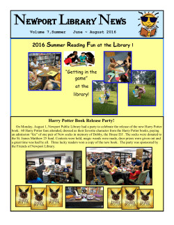 Newport Library News - Carteret County Public Libraries