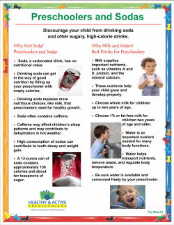 Preschoolers and Sodas - Healthy Beverages in Child Care