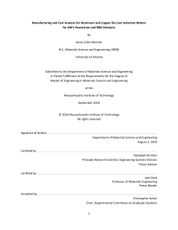 1 Manufacturing and Cost Analysis for Aluminum and Copper Die