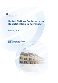 United Nations Conference on Desertification in Retrospect