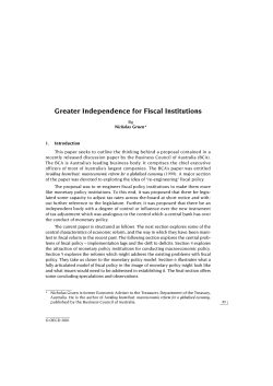 Greater Independence for Fiscal Institutions