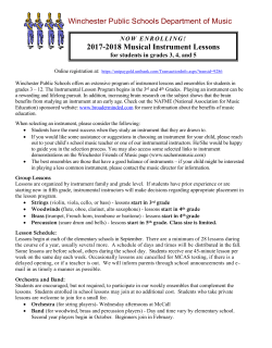 2017-2018 Musical Instrument Lessons