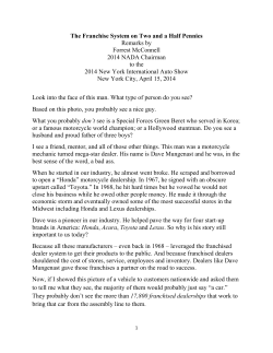 The Franchise System on Two and a Half Pennies Remarks by