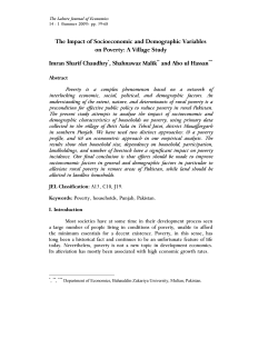 The Impact of Socio-Economic and Demographic Variables on Poverty