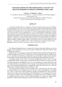 Investigations on the fertilizing capacity of bottom sediments from