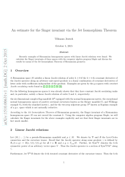 An estimate for the Singer invariant via the Jet Isomorphism Theorem