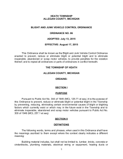 heath township allegan county, michigan blight and junk vehicle