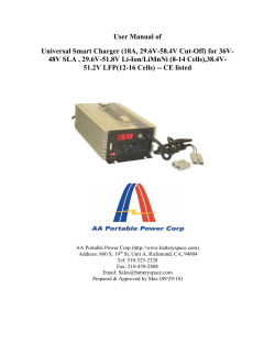 User Manual of Universal Smart Charger (18A, 29.6V-58.4V Cut