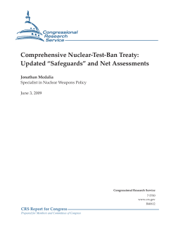 Comprehensive Nuclear-Test-Ban Treaty: Updated &ldquo;Safeguards