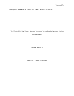 The Effects of Working Memory Span and Transposed