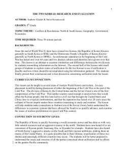 The Two Koreas-Research and Evaluation by Glasier Andrew