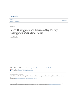 Peace Through Silence Translated by Murray Baumgarten and