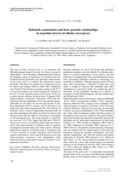 Helminth communities and host- parasite relationships in argentine