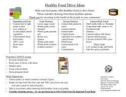 Healthy Food Drive Ideas - Cooperstown Food Pantry