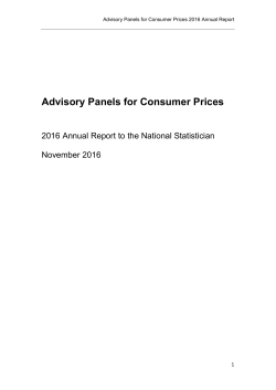 Advisory Panels for Consumer Prices