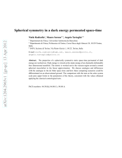 Spherical symmetry in a dark energy permeated space-time