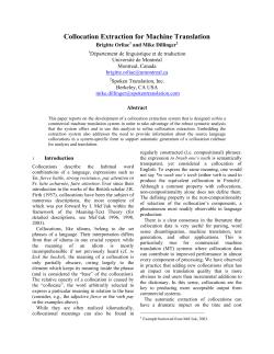 Collocation extraction for machine translation