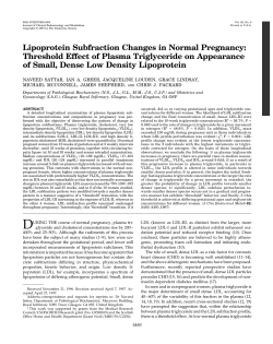 Lipoprotein Subfraction Changes in Normal Pregnancy: Threshold