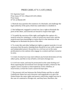 prize cases - Puget Sound Civil War Roundtable