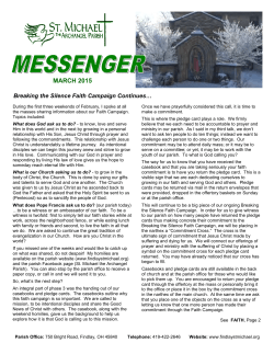 March 2015 - St. Michael Parish | Findlay OH