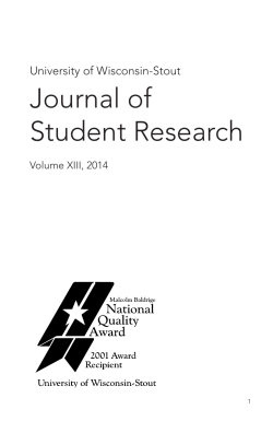 Journal of Student Research - UW