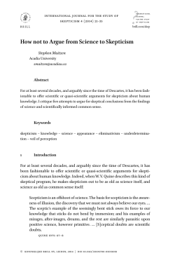 How not to Argue from Science to Skepticism