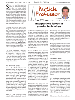 Interparticle forces in powder technology