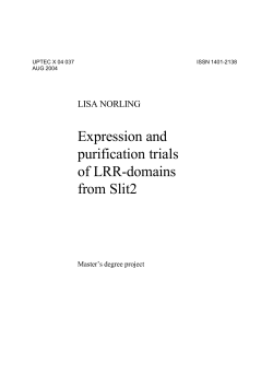 Expression and purification trials of LRR