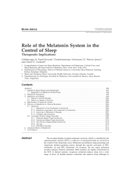 Role of the Melatonin System in the Control of Sleep