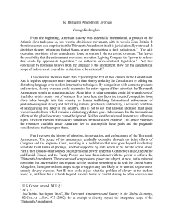 The Thirteenth Amendment Overseas - Seattle University School of