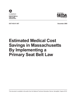 Estimated Medical Cost Savings in Massachusetts By Implementing