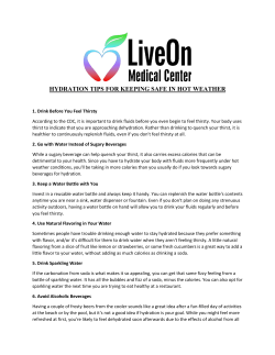 hydration tips for keeping safe in hot weather