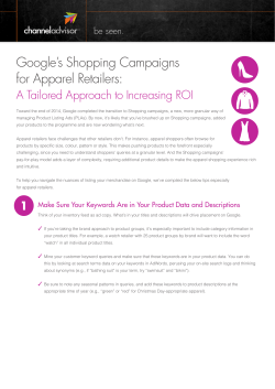 Google`s Shopping Campaigns for Apparel Retailers