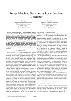 image matching based on a local invariant descriptor