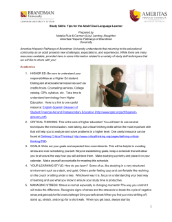 Study Skills: Tips for the Adult